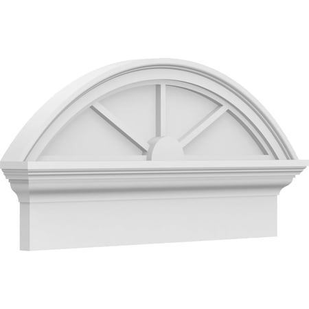 Ekena Millwork Segment Arch 3 Spoke Architectural Grade PVC Combination Pediment, 26"W x 13-3/8"H x 2-3/4"P PEDPC026X135SEG03